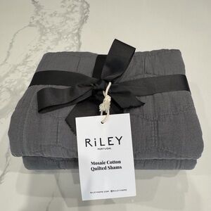 New Riley Home Cotton Quilted Gray King Shams Sham Set Sold Out in Stores